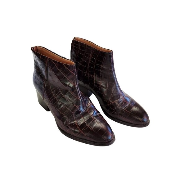 Seychelles Floodplain Croco Chelsea Heel Boots 7 - Picture 2 of 7